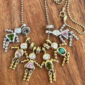Vtg Birthstone Charm Necklace
